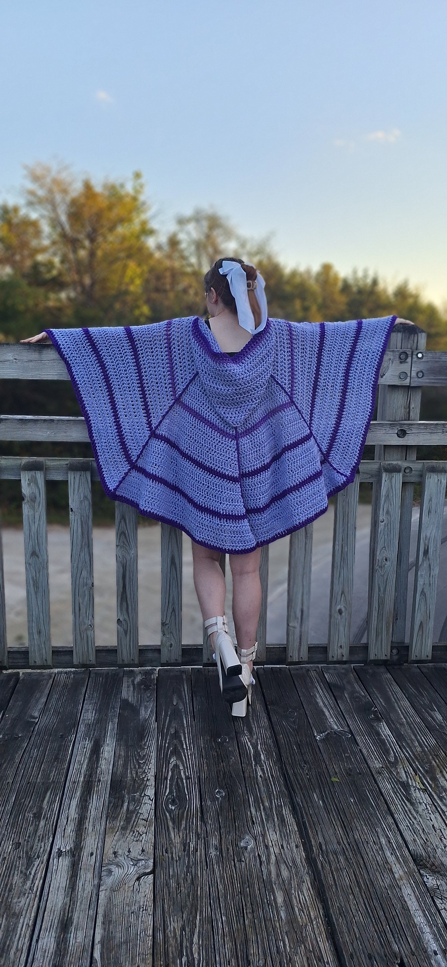 Jasmine Spider Web Hooded Crochet Cloak/Cape