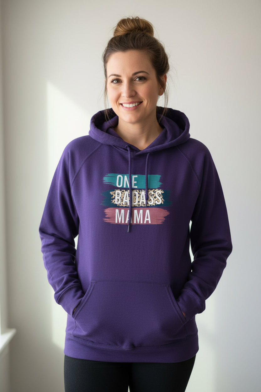 One Badass Mama 2x Purple Hoodie