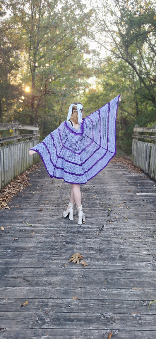 Jasmine Spider Web Hooded Crochet Cloak/Cape