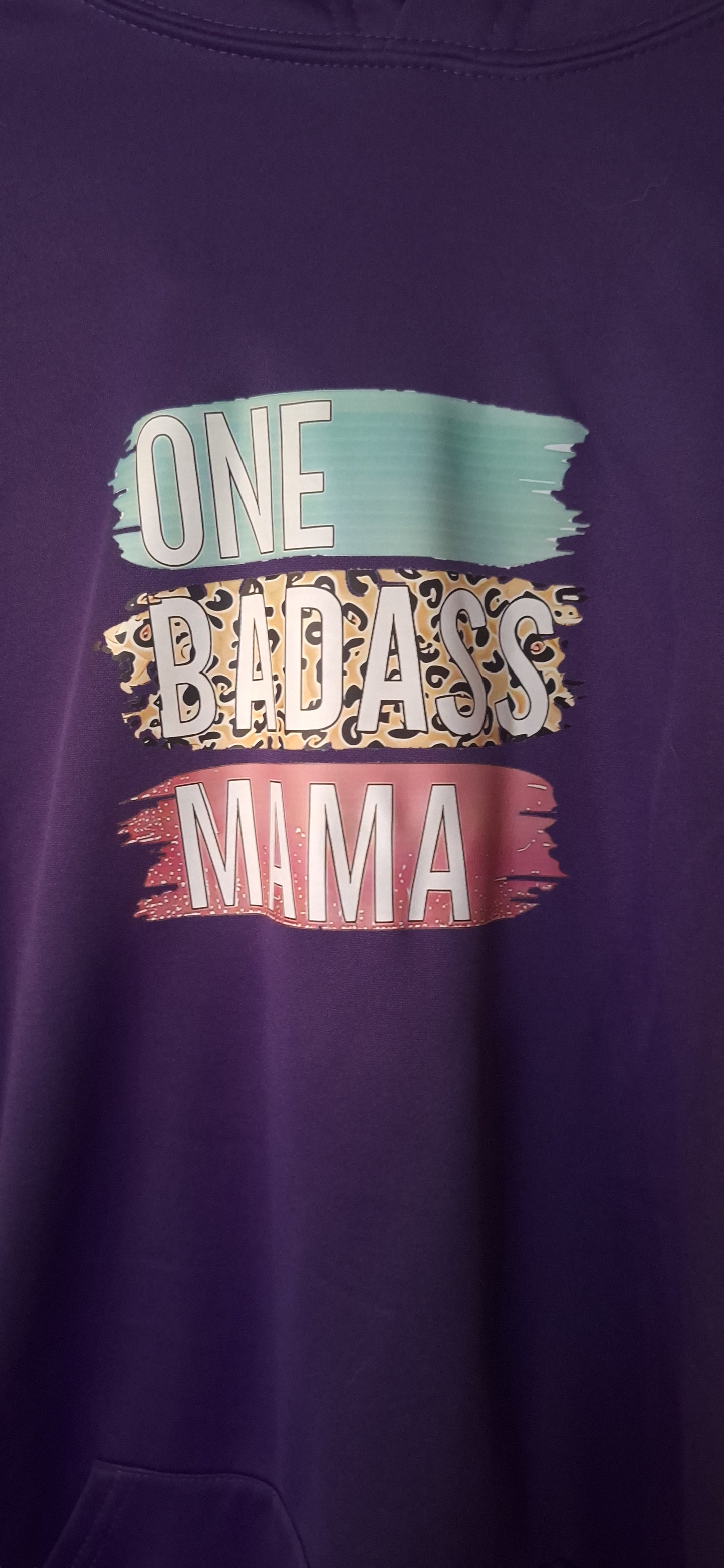 One Badass Mama 2x Purple Hoodie