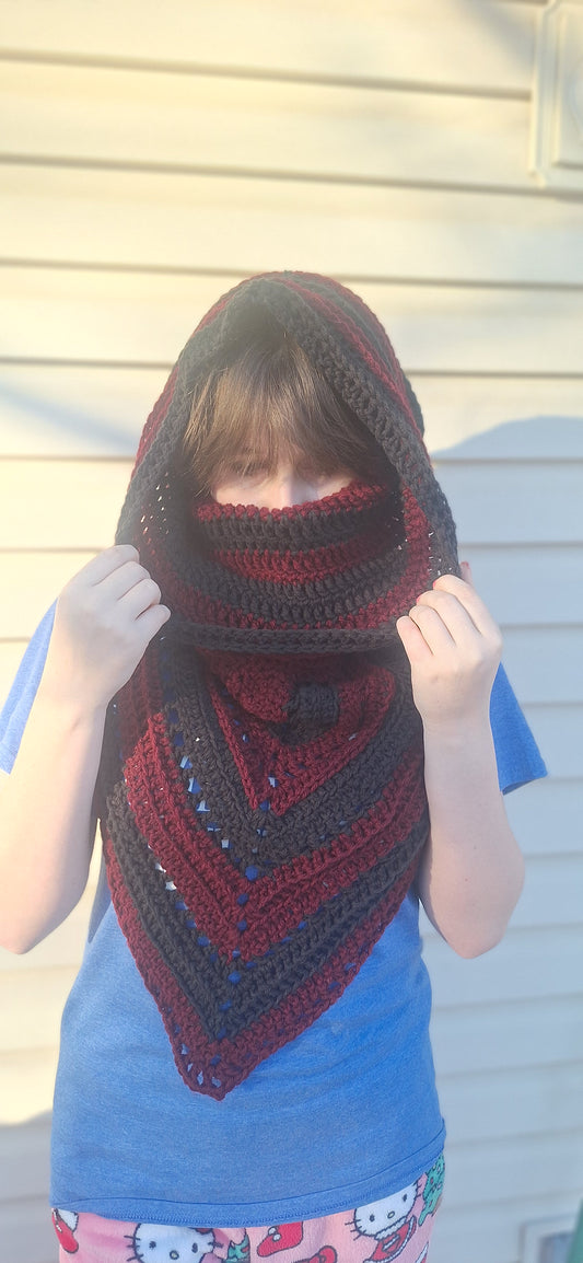 Nightbloom Wild Oleander Scarf- Burgundy and Black