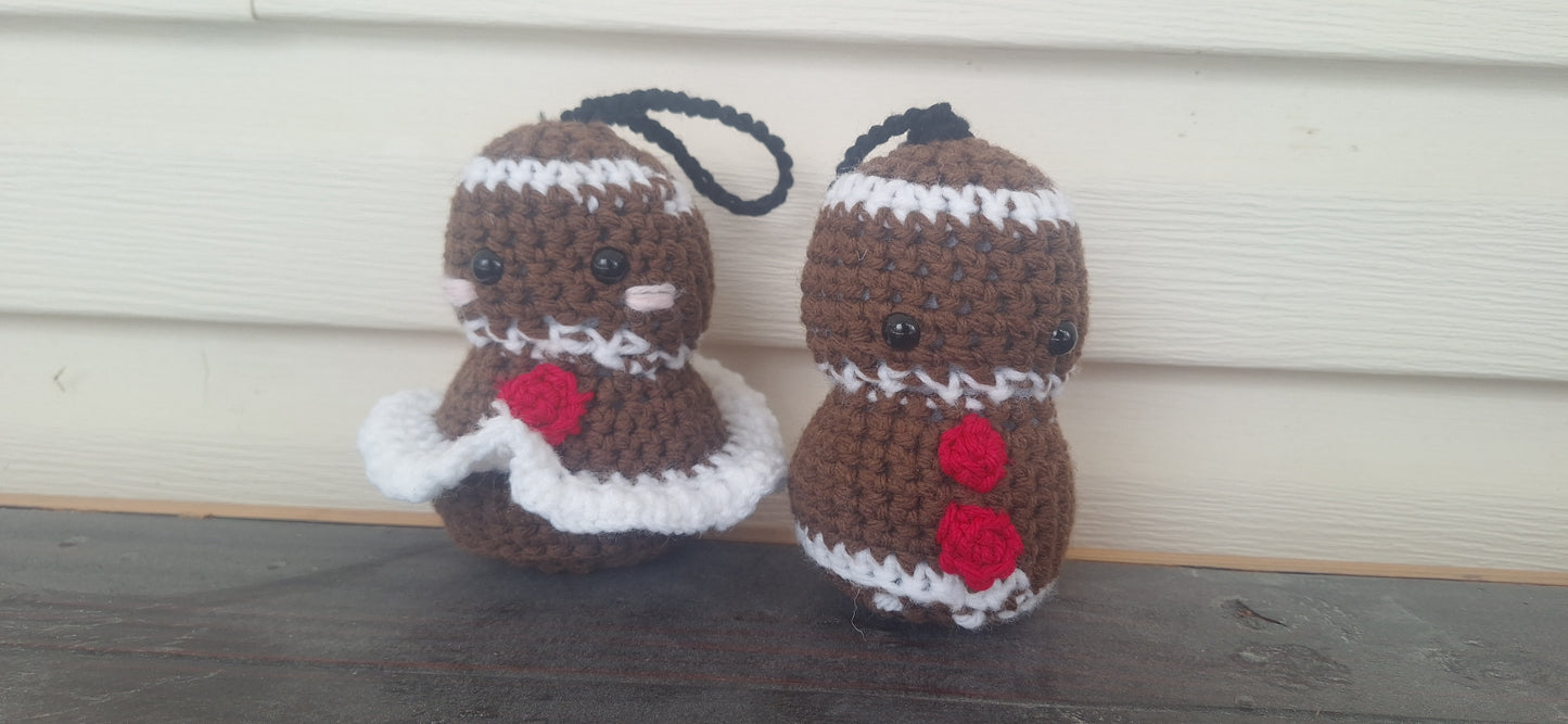 Crocheted Gingerbread Couple